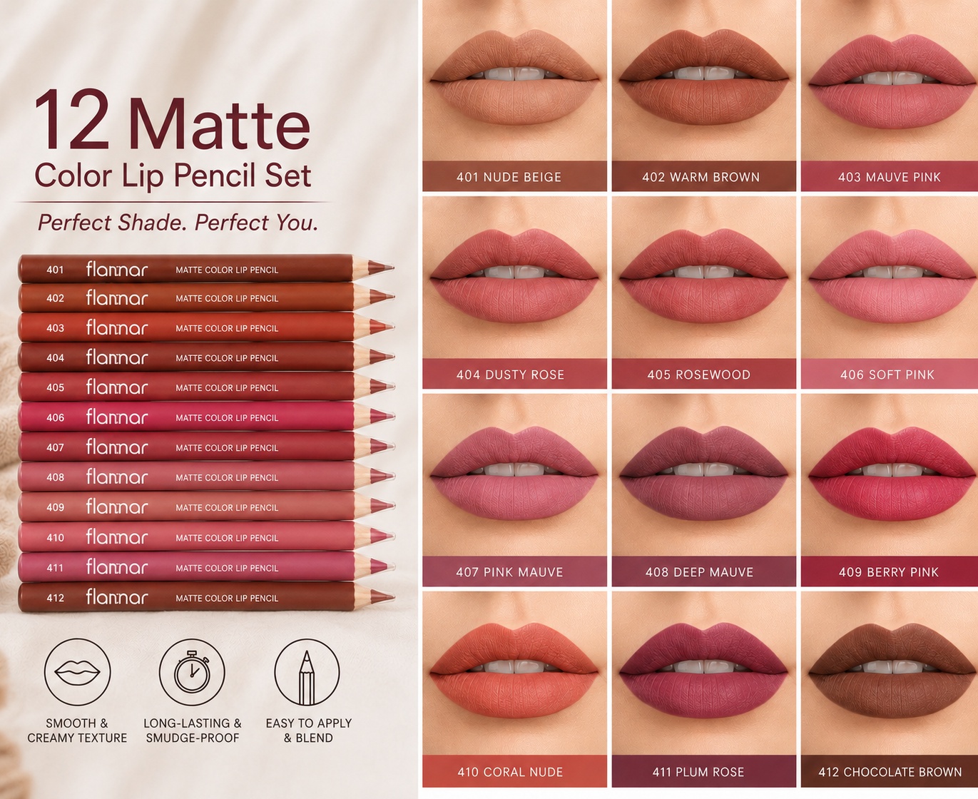 Flormar 12 Pcs Matte Lipstick Set — 12 shades