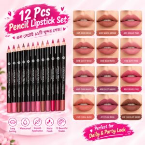 12 PCS Lipstick Pencil Set